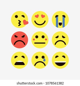 Emoji. Vector icons emoji. Expressionless emoji.