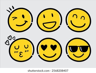 Emoji vector illustration of different emotions. Emoji face icon set. figures of expression