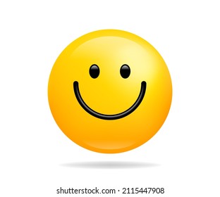 Emoji vector illustration. Yellow head web emotional smile symbol.