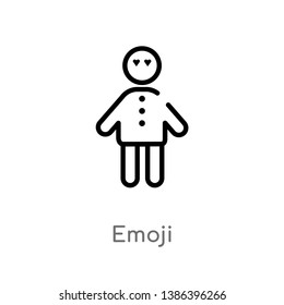 emoji vector line icon. Simple element illustration. emoji outline icon from people concept. Can be used for web and mobile
