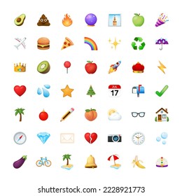 Emoji vector set  Food   drink  places   travel  activities  objects  