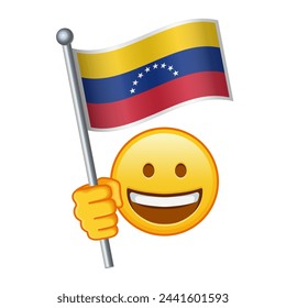 Emoji with Venezuela flag Large size of yellow emoji smile