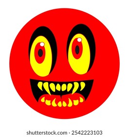 emoji vermelho com olhos amarelos 