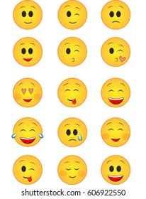 Emoji vetor smiles icons set.