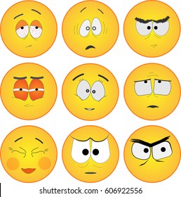 Emoji Vetor Smiles Icons Set Stock Vector (Royalty Free) 606922556 ...