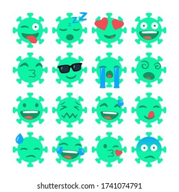 Emoji virus. Isolated Vector Illustration. Flat style