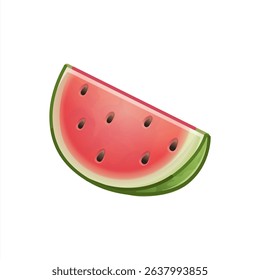 Emoji Watermelon slice icon vector illustration.