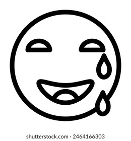 emoji weeping Vector Line Icon Design