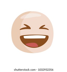 emoji white cheerful. Isolated Vector Illustration. Flat style
