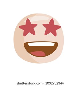 emoji white famous. Isolated Vector Illustration. Flat style