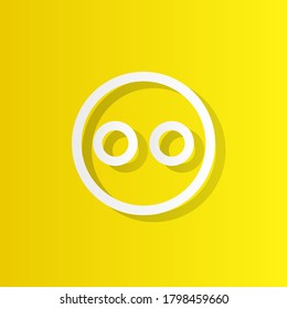 icono blanco de emoji con sombra