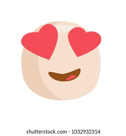 emoji white in love. Isolated Vector Illustration. Flat style
