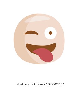 emoji white rogue. Isolated Vector Illustration. Flat style

