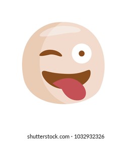emoji white rogue. Isolated Vector Illustration. Flat style