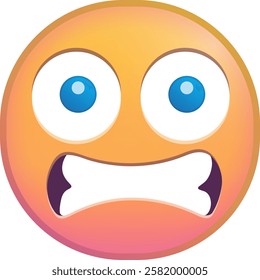 Emoji with wide eyes and open mouth expressing shock or surprise.