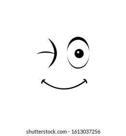 Emoji, wink icon. Simple line, outline vector of cartoon face icons for ui and ux, website or mobile application