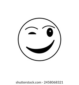 emoji wink icon. vector flat trendy style illustration for web and app..eps