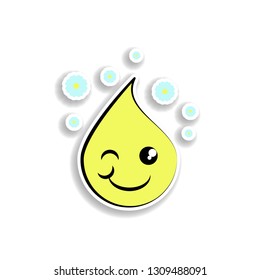 emoji wink sticker icon. Elements of Emoji in color icons. Simple icon for websites, web design, mobile app, info graphics