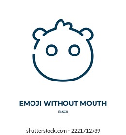 Emoji without mouth icon. Linear vector illustration from emoji collection. Outline emoji without mouth icon vector. Thin line symbol for use on web and mobile apps, logo, print media.