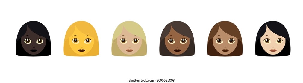 Emoji woman face head vector illustration