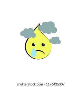 emoji worried icon. Element of colored emoji icon for mobile concept and web apps. Cartoon emoji worried icon can be used for web and mobile