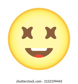 Emoji With X Eyes Over White