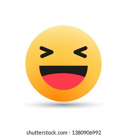 Emoji yellow icon. Isolated vector illustration on white background