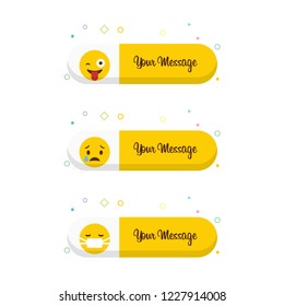 Emoji with your message design vector