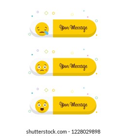 Emoji with your message design vector