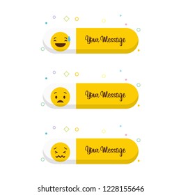 Emoji with your message design vector