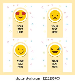 Emoji with your message design vector
