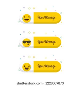 Emoji with your message design vector