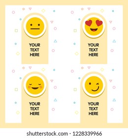 Emoji with your message design vector