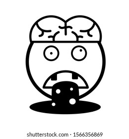 Emoji zombie. Emot zombie in black color
