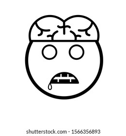 Emoji zombie. Emot zombie in black color