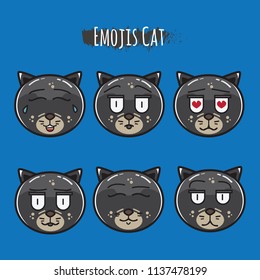 Emojis Cats Icon Sets Vector 02 Eps.10