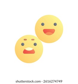 Emojis. Editable vector icon, coloured.