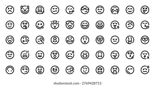 Emojis Emoticons Face Expression Digital Icon Set