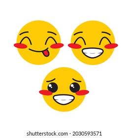 Emojis Emoticons Diseño de vectores de cara sonriente