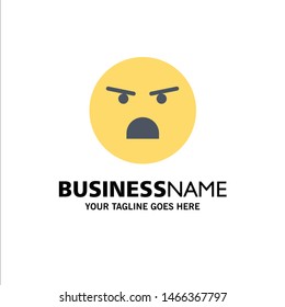 Emojis, Emotion, Faint, Feeling Business Logo Template. Flat Color. Vector Icon Template background