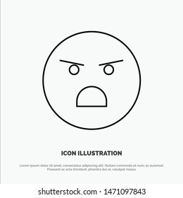 Emojis, Emotion, Faint, Feeling Line Icon Vector. Vector Icon Template background