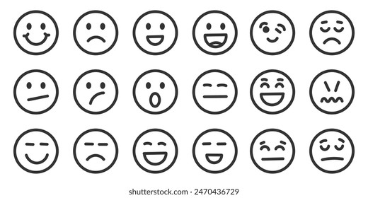 Emojis faces icon in hand drawn style. Doddle emoticons vector illustration on isolated background. Happy and sad face sign business concept.