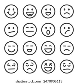 Emojis faces icon in hand drawn style. Doddle emoticons vector illustration on isolated background. Happy and sad face sign business concept.