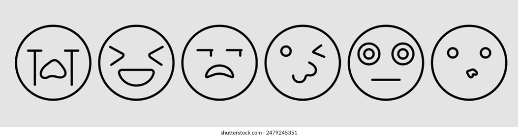 Emojis faces icon in hand drawn style. Doddle emoticons vector illustration on isolated background. Happy and sad face sign business concept.