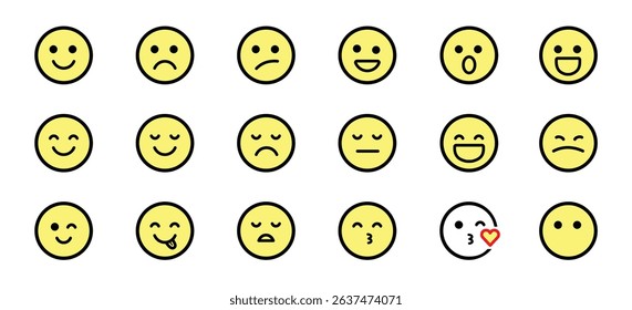 Emojis faces icon in hand drawn style. Doddle emoticons vector illustration on isolated background. Happy and sad face sign business concept.