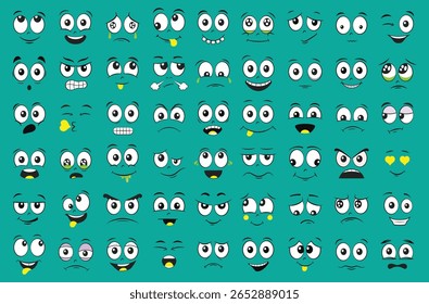 Emojis faces icon in hand drawn style. Doddle emoticons vector illustration on isolated background. Happy and sad face sign business concept.