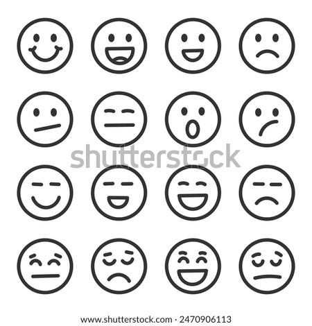 Emojis faces icon in hand drawn style. Doddle emoticons vector illustration on isolated background. Happy and sad face sign business concept.