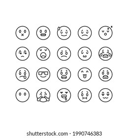 Emojis Icon Set Outline Style Simple Stock Vector (Royalty Free ...