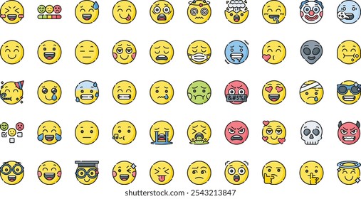 Emojis-Symbole Hochwertige Vektorsymbol-Kollektion mit bearbeitbarem Strich. Ideal für professionelle und kreative Projekte.