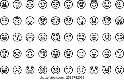 Emojis icons High-Quality Vector Icons Collection with Editable Stroke. Ideal for Professional and Creative Projects.